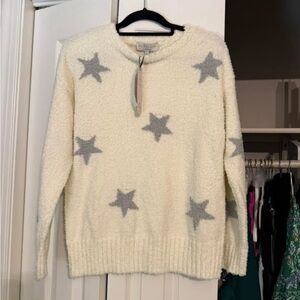 NWT Olive & Oak Cream Sweater with Gray Stars